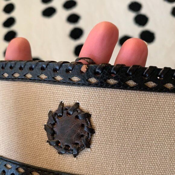 Wide Statement Brown Braided Leather Canvas Boho Chic 70s Hippie Corset Belt - Picture 13 of 13